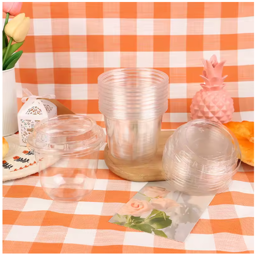 علب كريستال موس كيك 95 مل ربطة 50 كاسة.95ml crystal mousse cake cups Pack Of 50