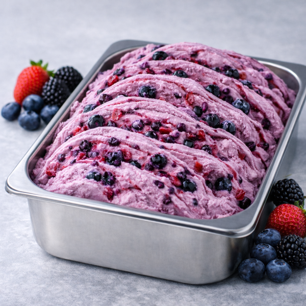 بوظة سادة مكسبيري قالب 10 لتر.Mixed Berry Ice Cream Block 10 L