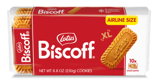 Biscoff Pack Shot XL 2px10 US (1) بسكويت لوتوس حبة كاملة مغلف XL دبل2*18.Lotus Biscoff XL whole biscuits, individually wrapped