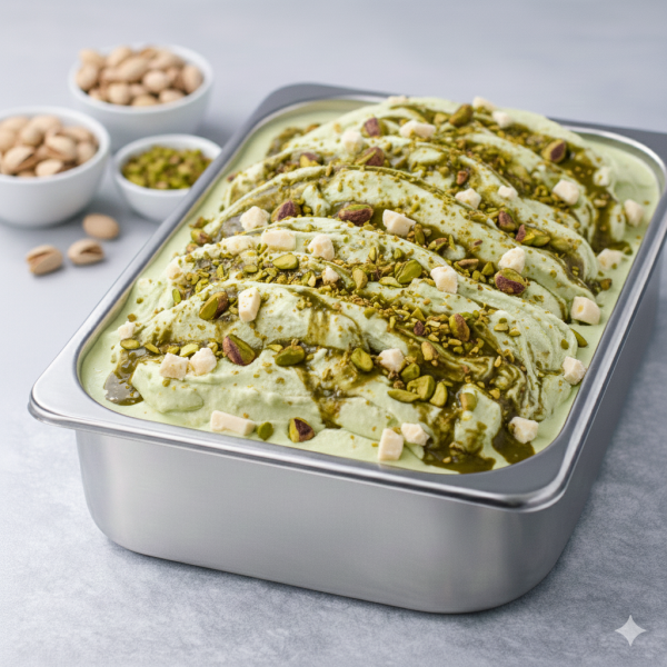 بوظة محشي فستق حلبي قالب 10 لتر.Pistachio Stuffed Ice Cream Block 10 L