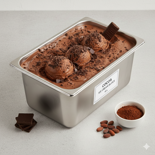 بوظة سادة كاكاو قالب 10 لتر.Cocoa Ice Cream Block 10 L