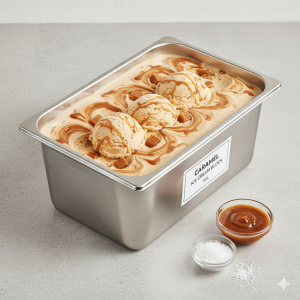 بوطة محشي كراميل قالب 10 لتر.Caramel Stuffed Ice Cream Block 10 L