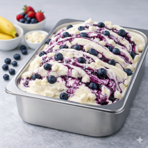 بوظة سادة موز و مكسبيري قالب 10 لتر.Banana & Mixed Berry Ice Cream Block 10 L