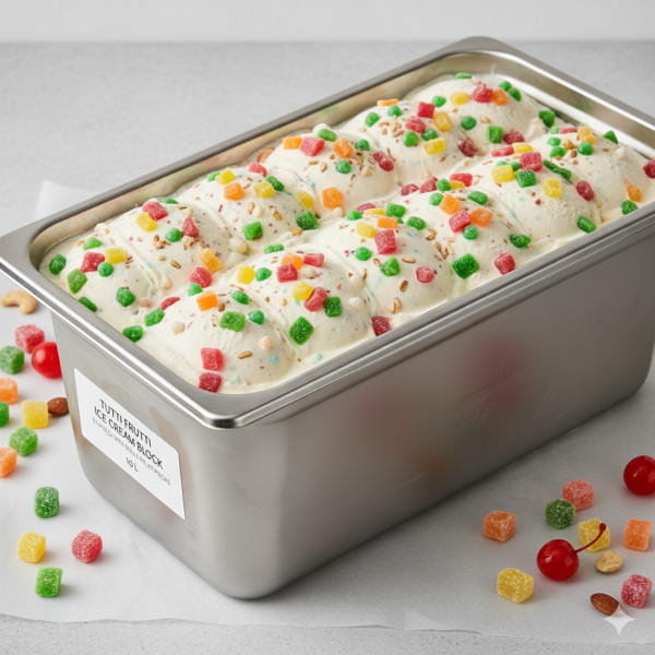 بوظة سادة توتي فروتي قالب 10 لتر.Tutti Frutti Ice Cream Block 10 L