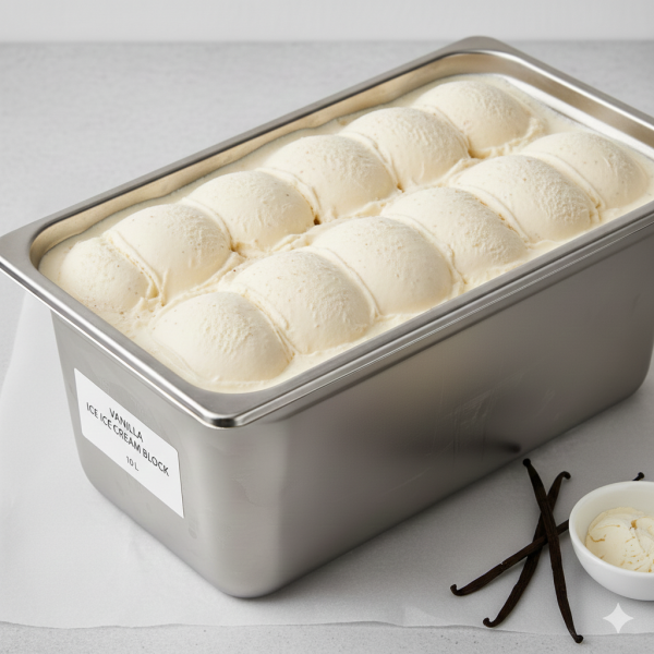 بوظة سادة فانيلا قالب 10 لتر.Vanilla Ice Cream Block 10 L