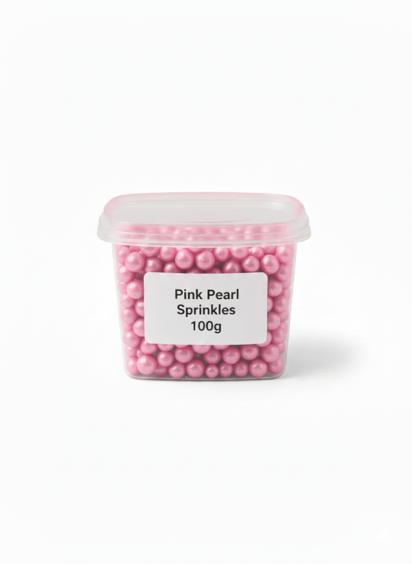 سكاكر سبرينكلز لولو زهري 100 غرام.Pink Pearl Sprinkles 100 g