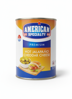 هالابينوز حار اميركانز علبة حديد كيلو.Hot Jalapeño Cheddar Cheese – Americans Metal Can 1 kg