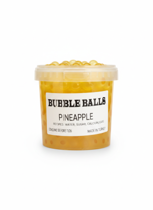 بابلز تي بطعم الاناناس علبة 1 كيلو.Pineapple Flavored Bubbles Tea – 1.3kg Box