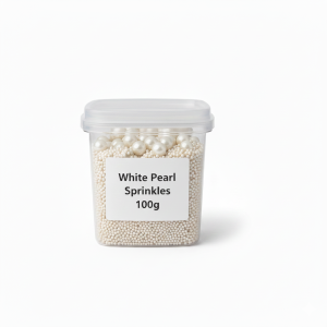 سكاكر سبرينكلز لولو ابيض 100 غرام.White Pearl Sprinkles 100 g