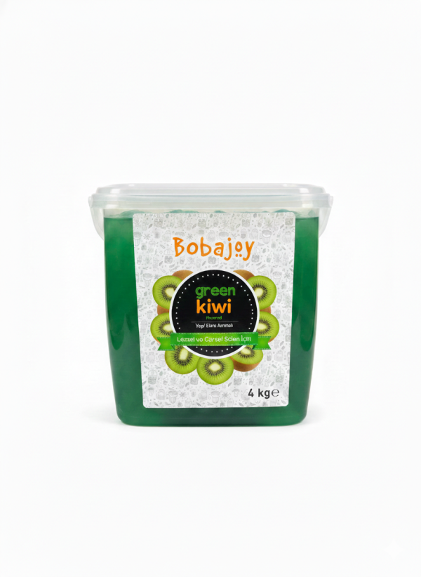 بابلز تي بطعم الكيوي سطل 4 كيلو.Kiwi Flavored Bubbles Tea – 4kg Bucket