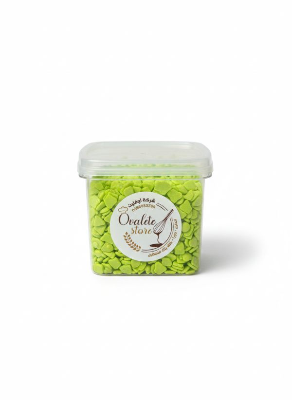 شوكولاتة فلكس ملوّن أخضر 100 غرام.Green Colored Chocolate Flakes 100 g