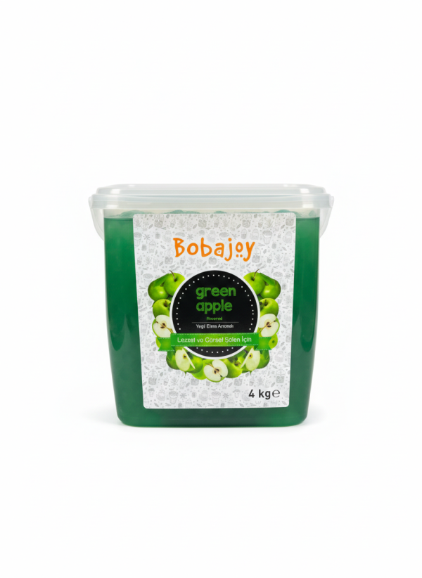 بابلز تي بطعم التفاح سطل 4 كيلو.Apple Flavored Bubbles Tea – 4kg Bucket