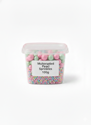 سكاكر سبرينكلز لولو ملوّن 100 غرام.Multicolored Pearl Sprinkles 100 g