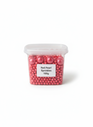 سكاكر سبرينكلز لولو احمر 100 غرام.Red pearl Sprinkles 100 g