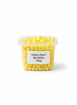 سكاكر سبرينكلز لولو اصفر 100 غرام.Yellow Pearl Sprinkles 100 g