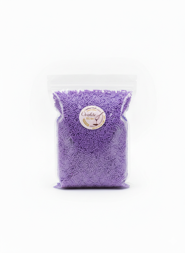 Gemini_Generated_Image_s8f2fos8f2fos8f2 مزرا ملوّن بنفسحي 1 كيلو.Purple Colored Nonpareils 1 kg
