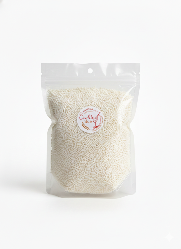 مزرا ملوّن ابيض 1 كيلو.White Colored Nonpareils 1 kg