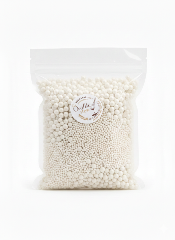 سكاكر سبرينكلز لولو ابيض 1 كيلو.White Pearl Sprinkles 1 kg