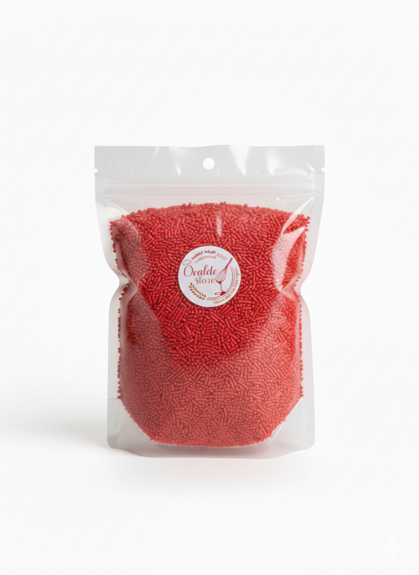 مزرا ملوّن احمر 1 كيلو.Red Colored Nonpareils 1 kg