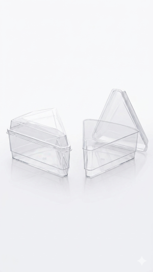 علب كريستال موس كيك مثلث شفاف.Triangle Crystal Mousse Cake Cups – Clear
