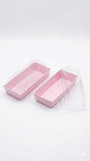 علب كرافت مستطيل زهري مع غطاء.Pink Rectangular Kraft Boxes with Lid