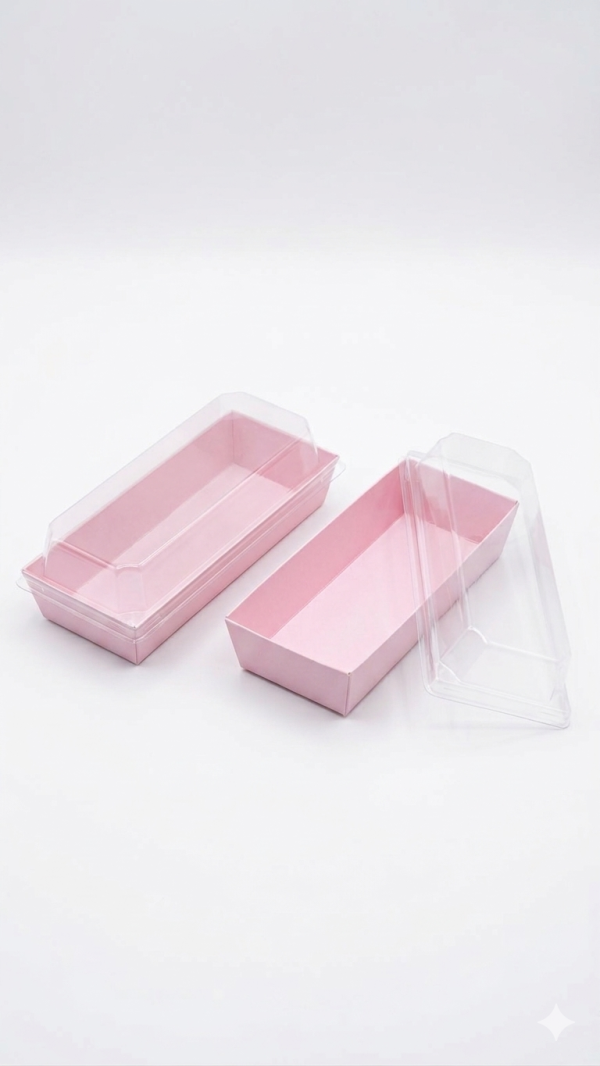 علب كرافت مستطيل زهري مع غطاء.Pink Rectangular Kraft Boxes with Lid