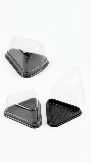 علب مثلث اسود مع غطاء.Black Triangle Boxes with Lid