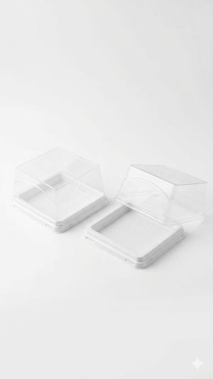 علب تشيز كيك مربع غطاء شفاف.Square Cheesecake Boxes with Clear Lid