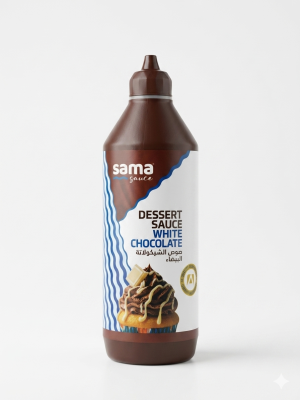 Gemini_Generated_Image_9shxzx9shxzx9shx توبينج صوص شوكولاتة بيضاء سما علبة 1 لتر.Sama White Chocolate Topping Sauce Bottle 1 L