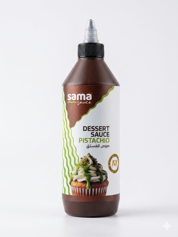 توبينج صوص الفستق الحلبي سما علبة 1 لتر.Sama Halabi Pistachio Topping Sauce Bottle 1 L