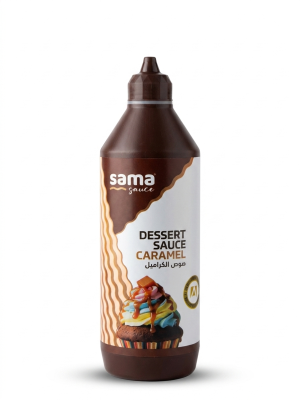Gemini_Generated_Image_klu45gklu45gklu4 توبينج صوص كراميل سما علبة 1 لتر.Sama Caramel Topping Sauce Bottle 1 L.