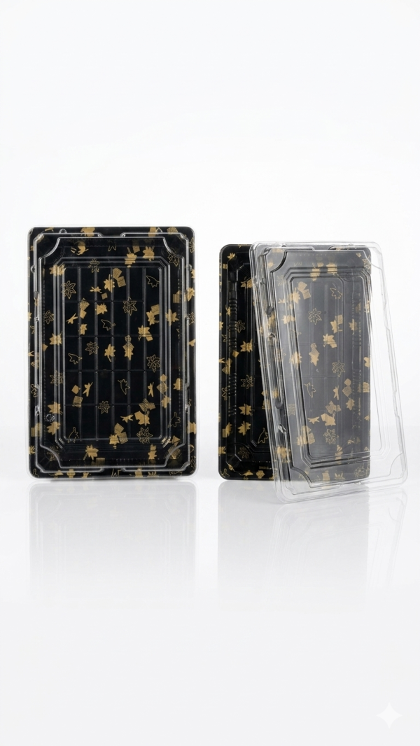 علب سوشي مطبوع مطبوع عصافير مستطيل كبير.Large Printed Bird Design Rectangular Sushi Containers
