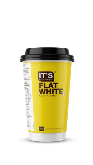 مشروب فلات وايت بدون سكر.Sugar-Free Flat White Drink